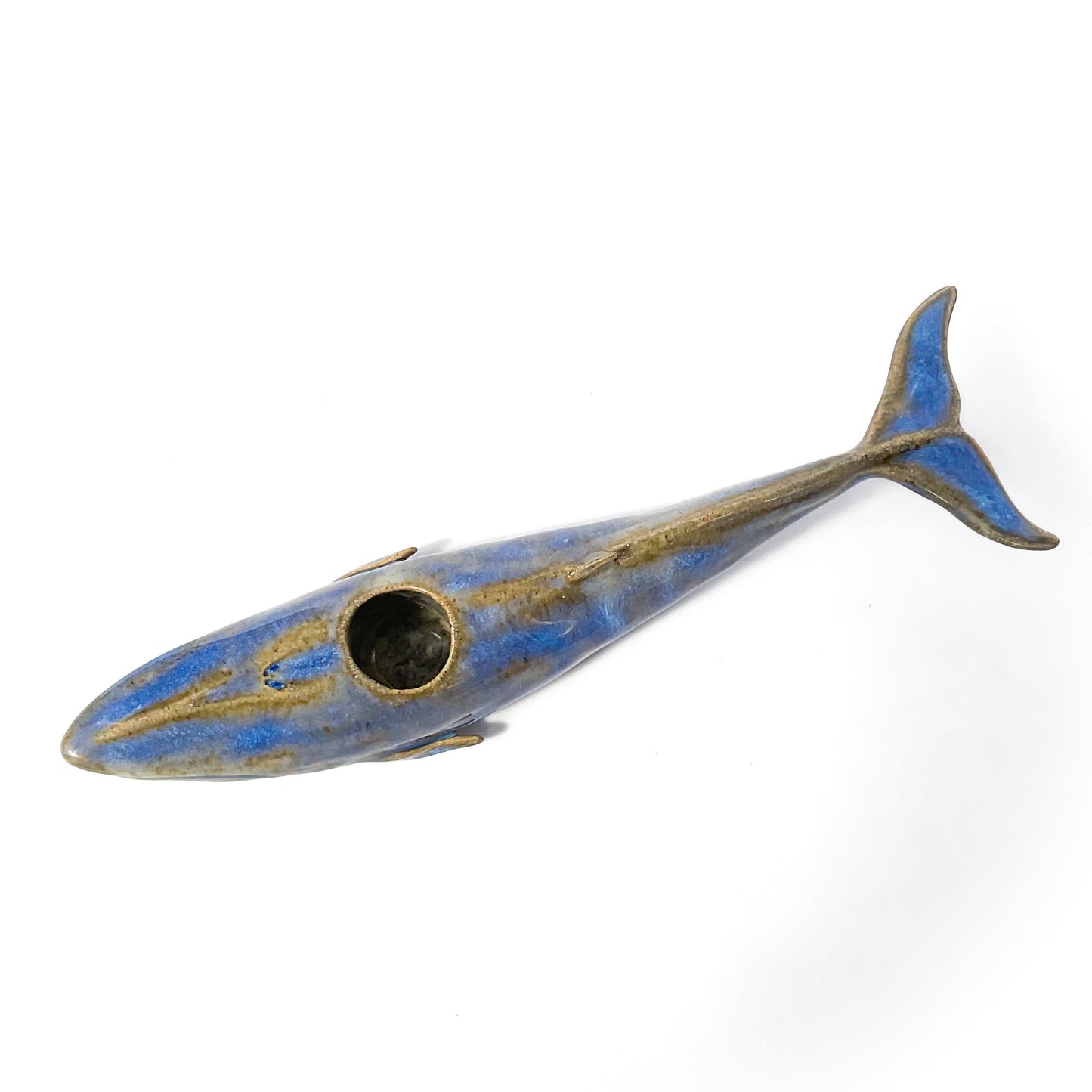 Blue Whale Ceramic Candlestick Holder