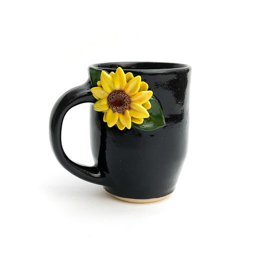 Sunflower Hand Sculpted Stoneware Mug 11 oz