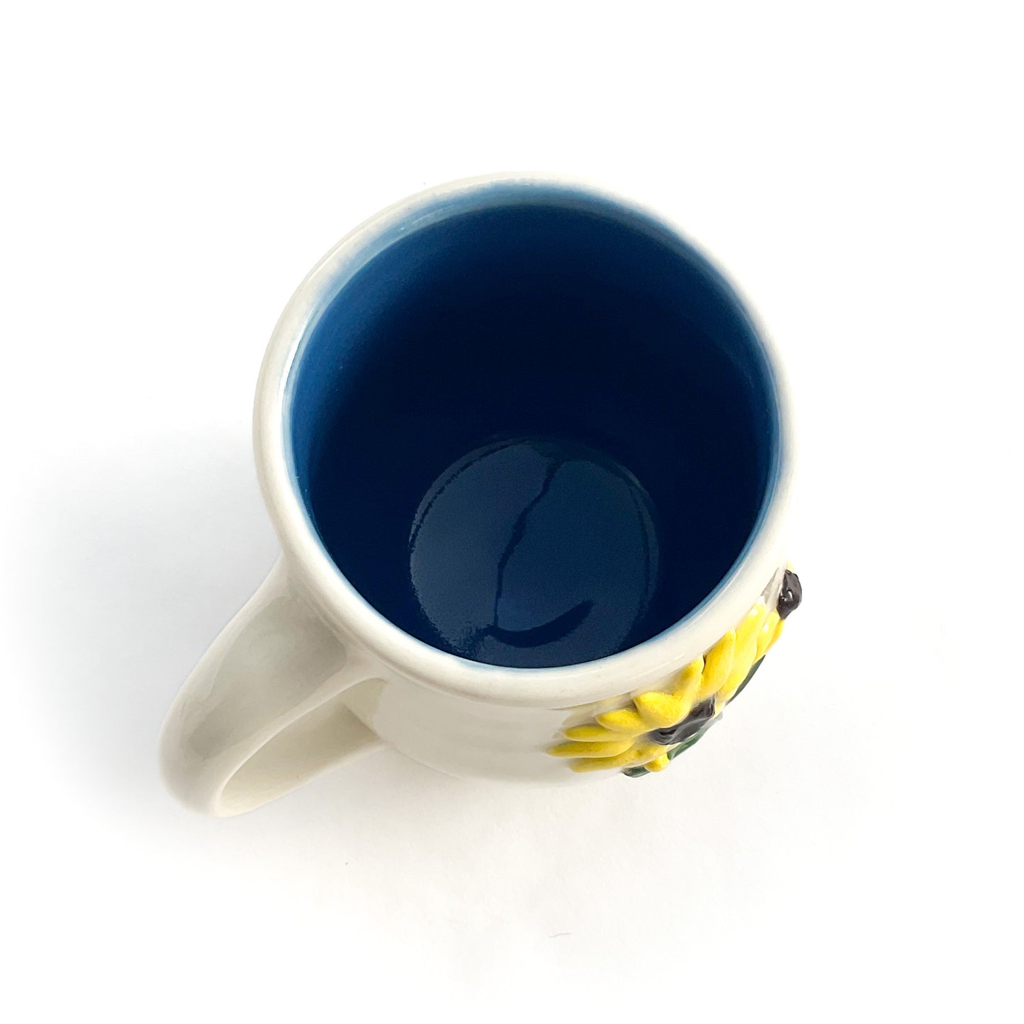 Black Eyed Susan Hand Sculpted Porcelain Mug 10 oz