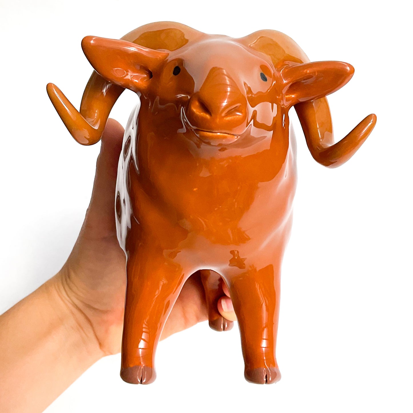 Brown Icelandic Sheep Pot - Ceramic Sheep Planter