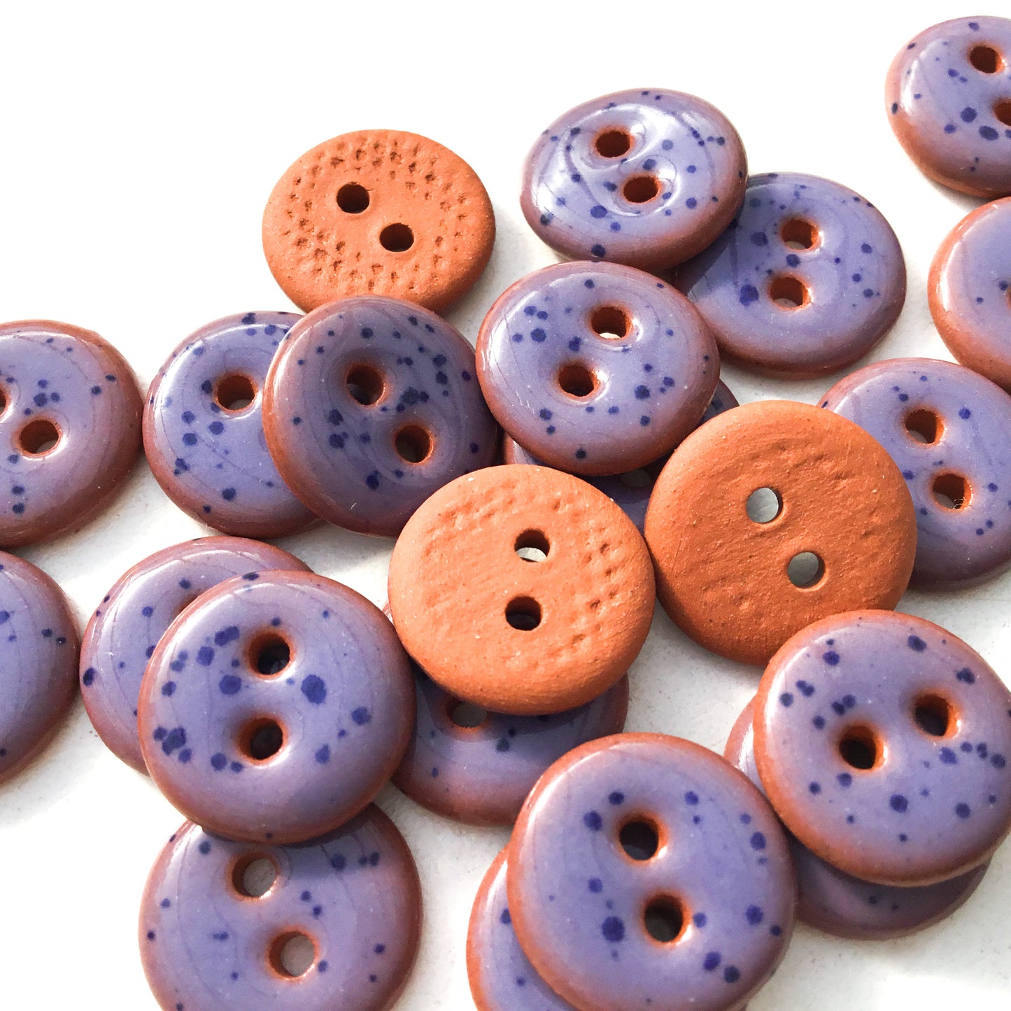 Speckled Purple Ceramic Buttons -1/2"