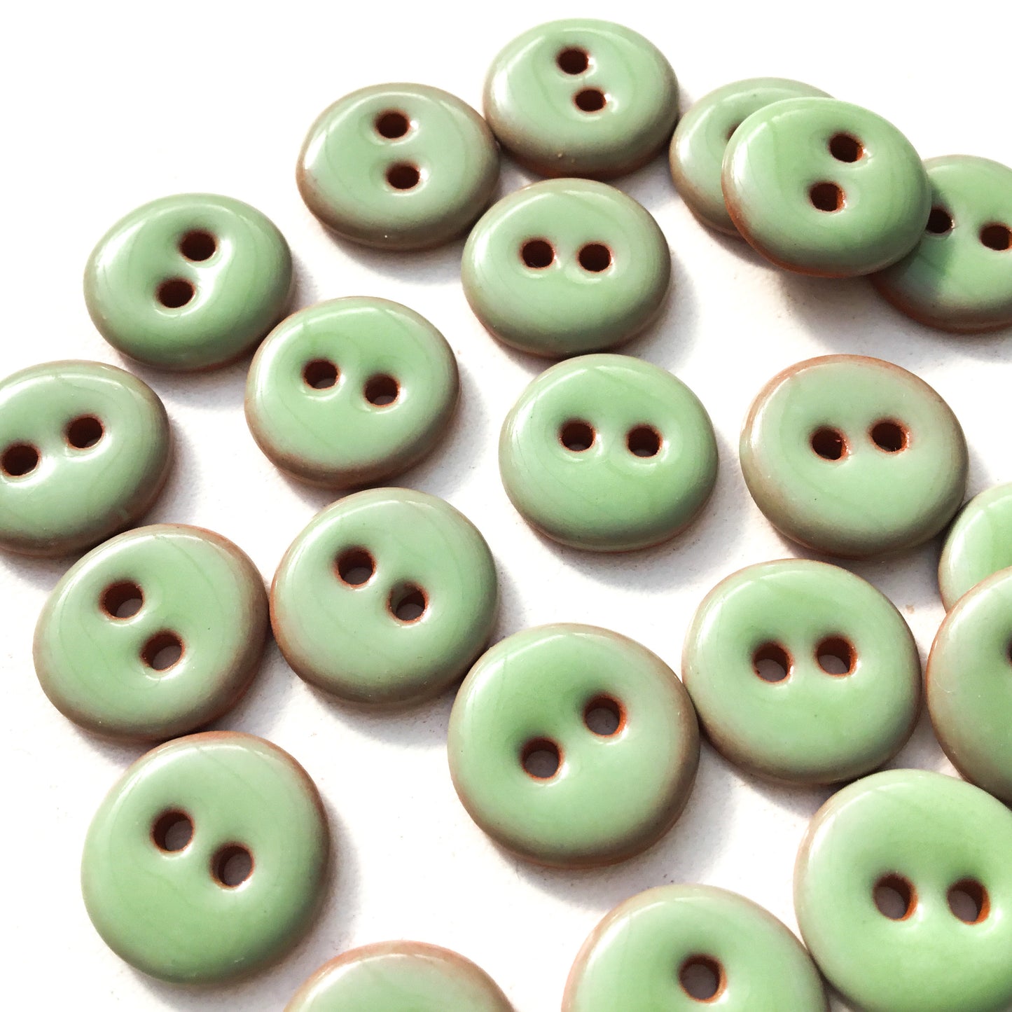 Seafoam Green Ceramic Buttons - 1/2"