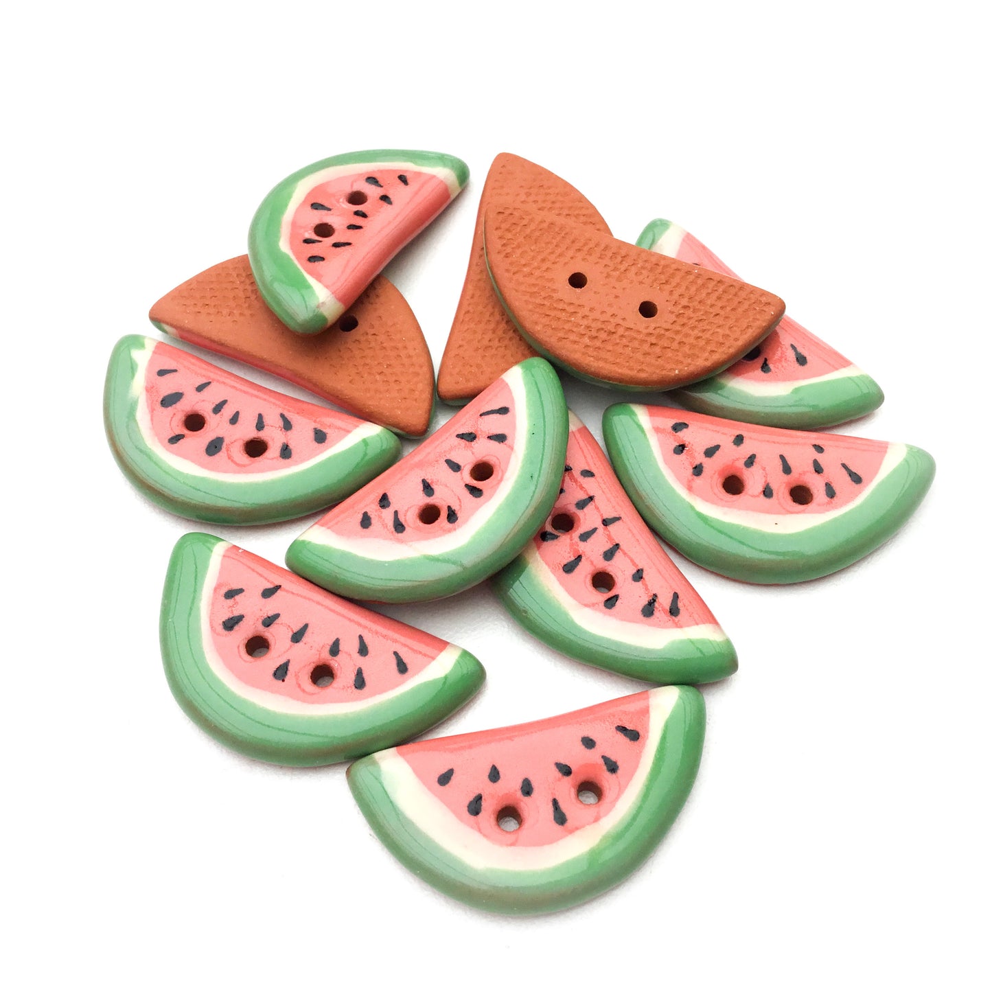 Watermelon Slice Button - 5/8" x 1 1/4"