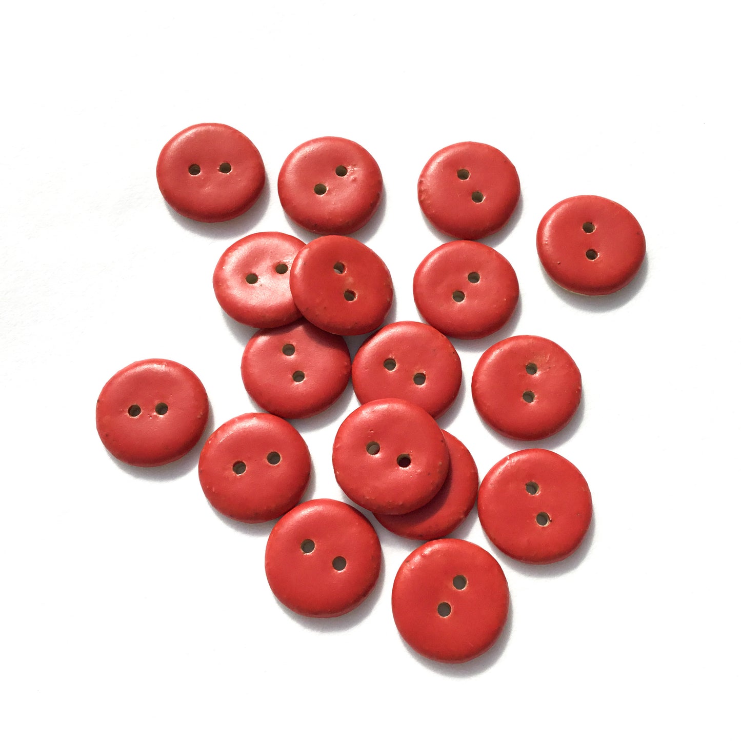 Red Matte Stoneware Buttons  3/4"