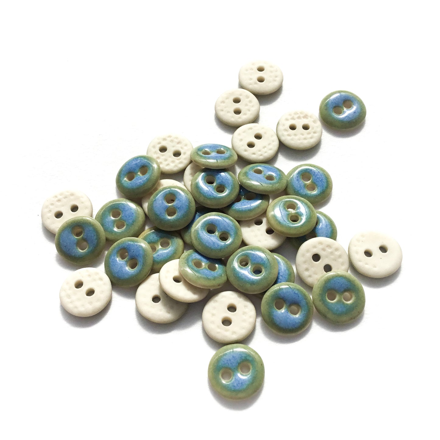 Arctic Blue Porcelain Buttons  7/16"