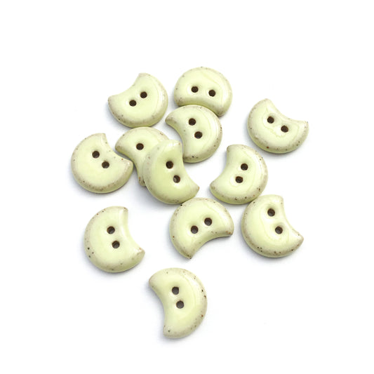 Light Yellow Moon Crescent Stoneware Buttons 3/4"