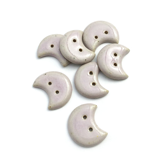 Light Purple Moon Crescent Stoneware Buttons 1"
