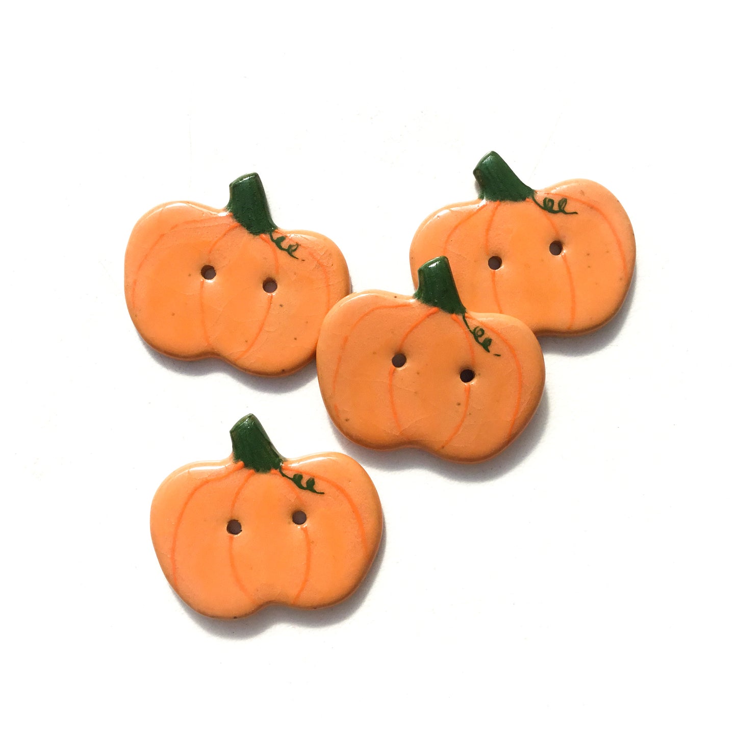 Pumpkin Buttons 1-1/4" x 1-1/8"