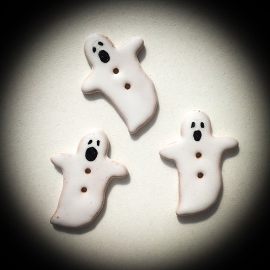 Spooky Ghost Buttons 1-1/2" x 1-3/16"