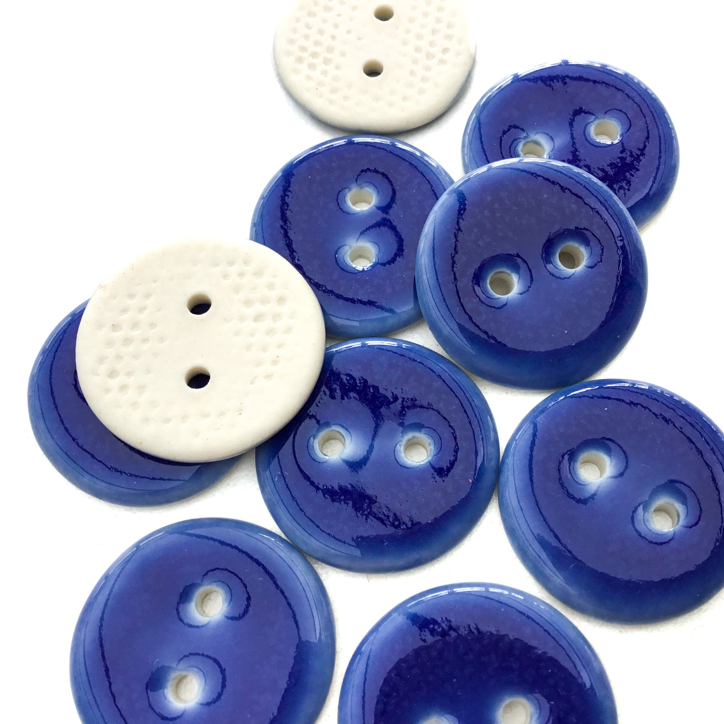 Primary Blue Porcelain Button  7/8"