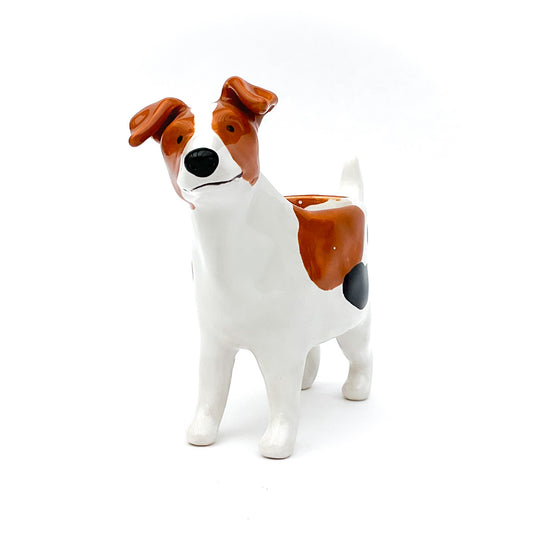 Jack Russell Terrier Dog Planter - Ceramic Dog Plant Pot