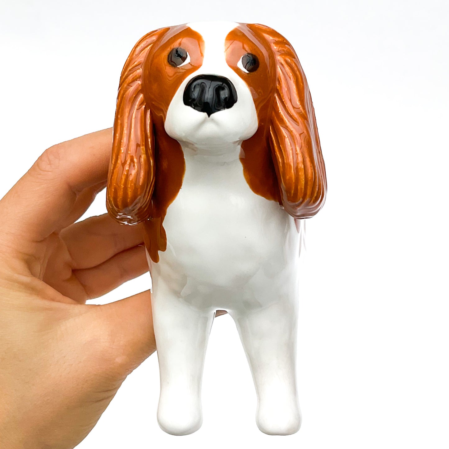 Cavalier King Charles Spaniel Dog Planter - Ceramic Dog Plant Pot