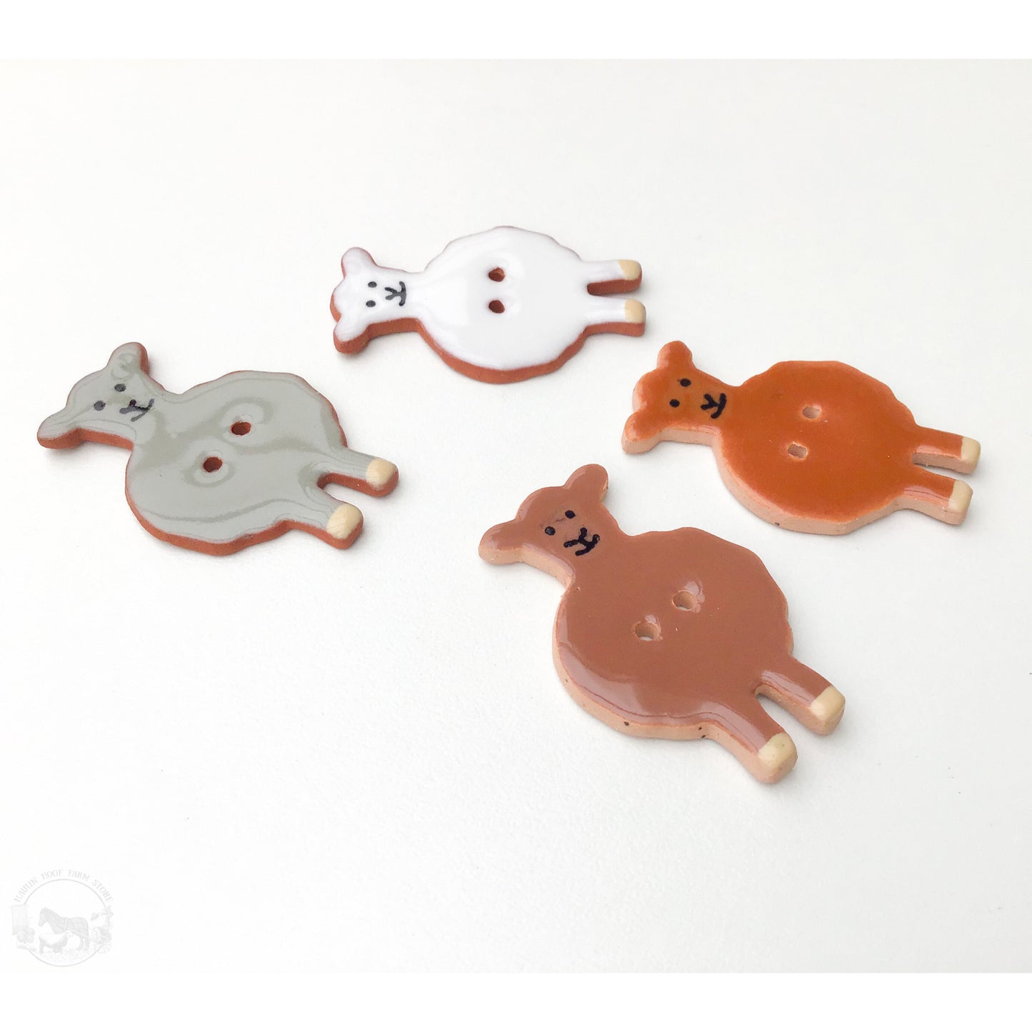 Wooly Friends Button Collection: Artisan Ceramic Sheep Buttons - Buttons for Sheep Lovers (ws-271)