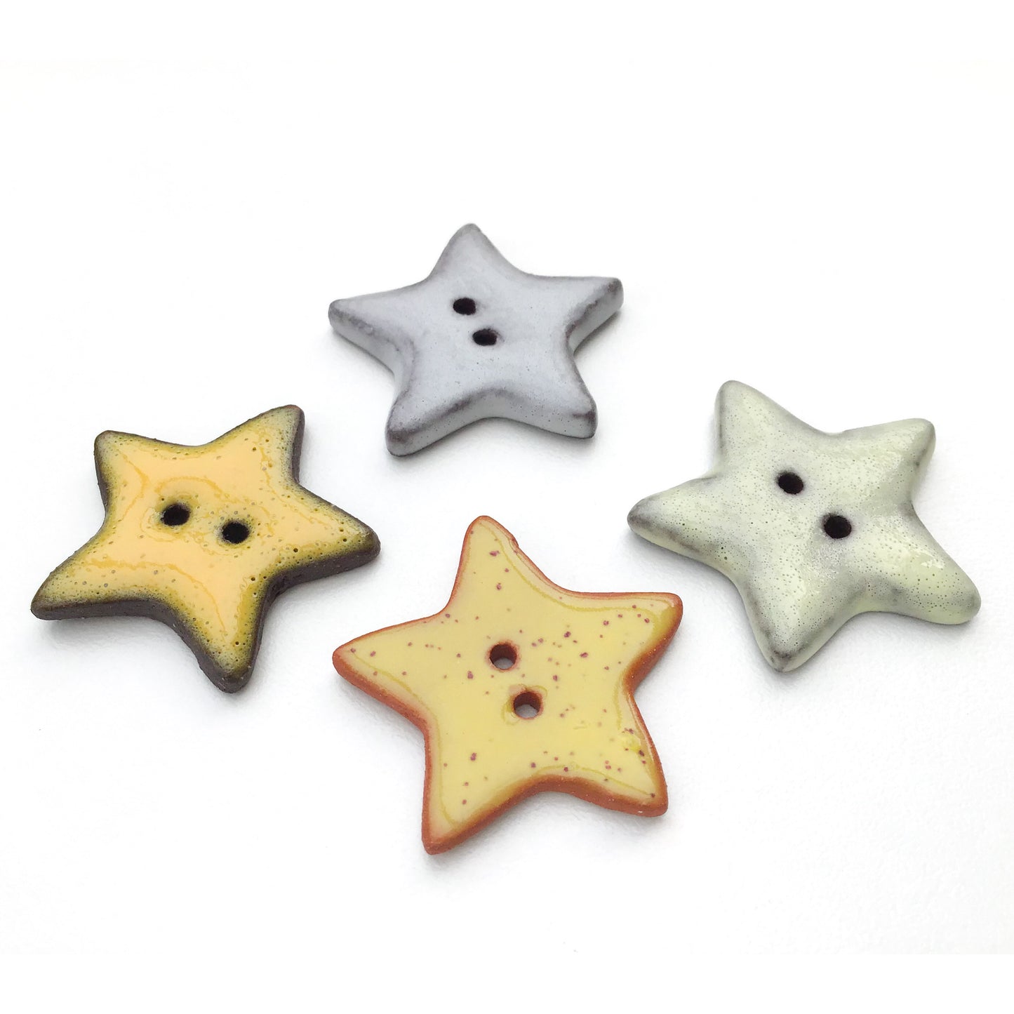 Stars Button Collection: Artisan Ceramic Buttons - Decorative Star Buttons (ws-240)