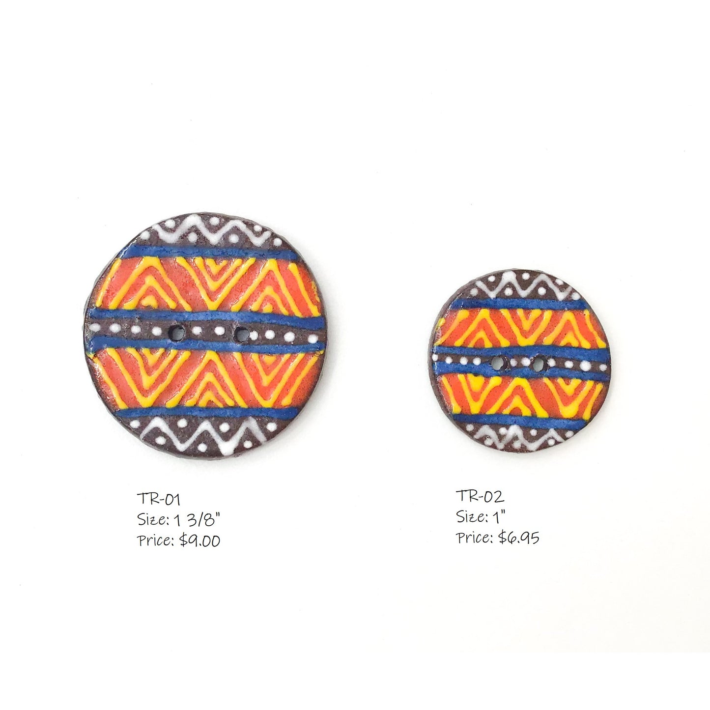 Tribal Button Collection: Simple Design and Contrasting Colors in African Motifs