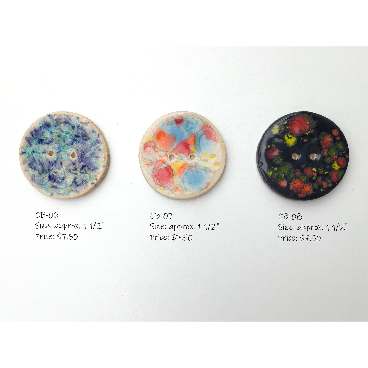 Color Burst Buttons : Colorful Ceramic Buttons with a Splash of Color (ws-51)