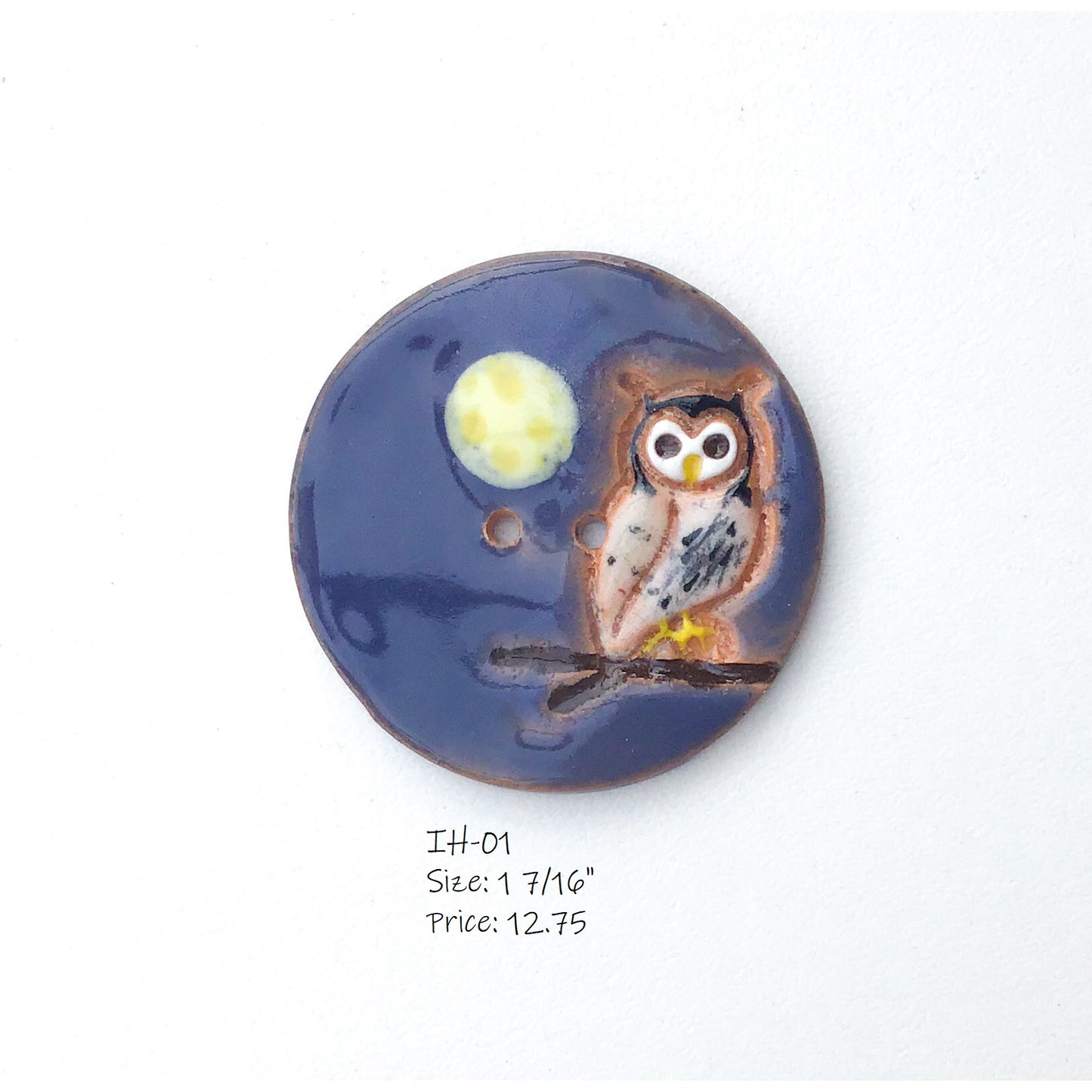 It's a Hoot Button Collection: Hand Stamped & Painted Ceramic Owl Buttons