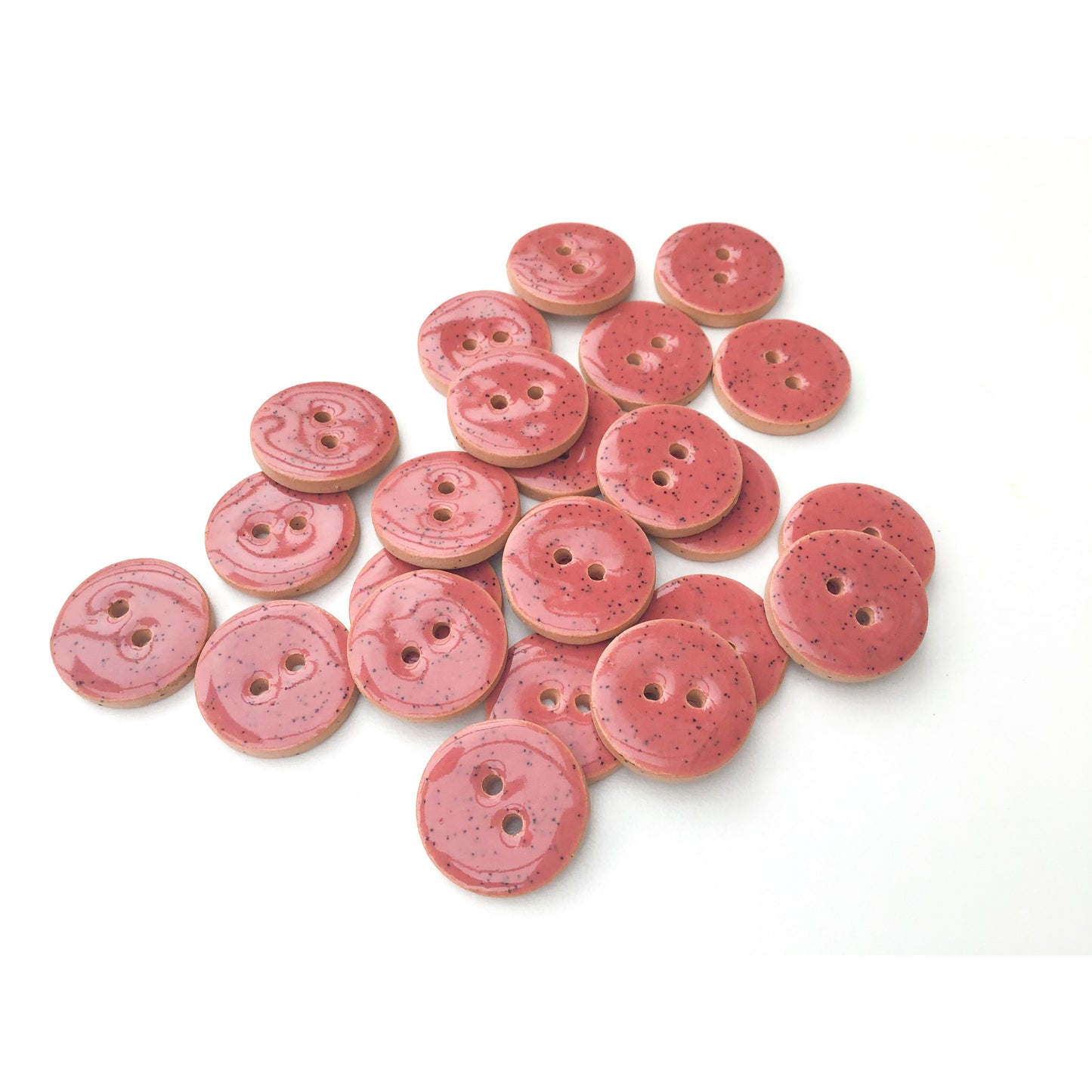 Earthy Pink Ceramic Buttons - Speckled Clay Buttons - 3/4" Buttons (ws-81)