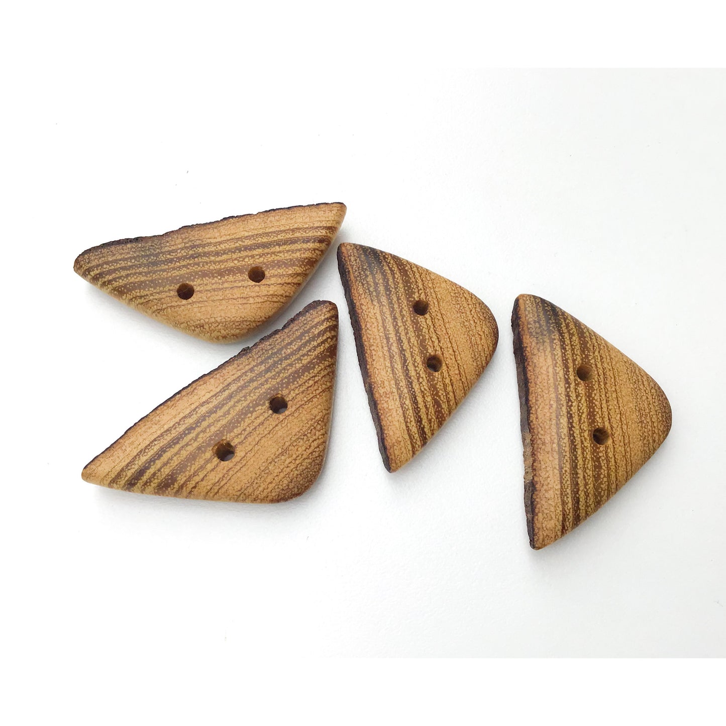 Triangular Black Locust Wood Buttons - Live Edge Wood Buttons