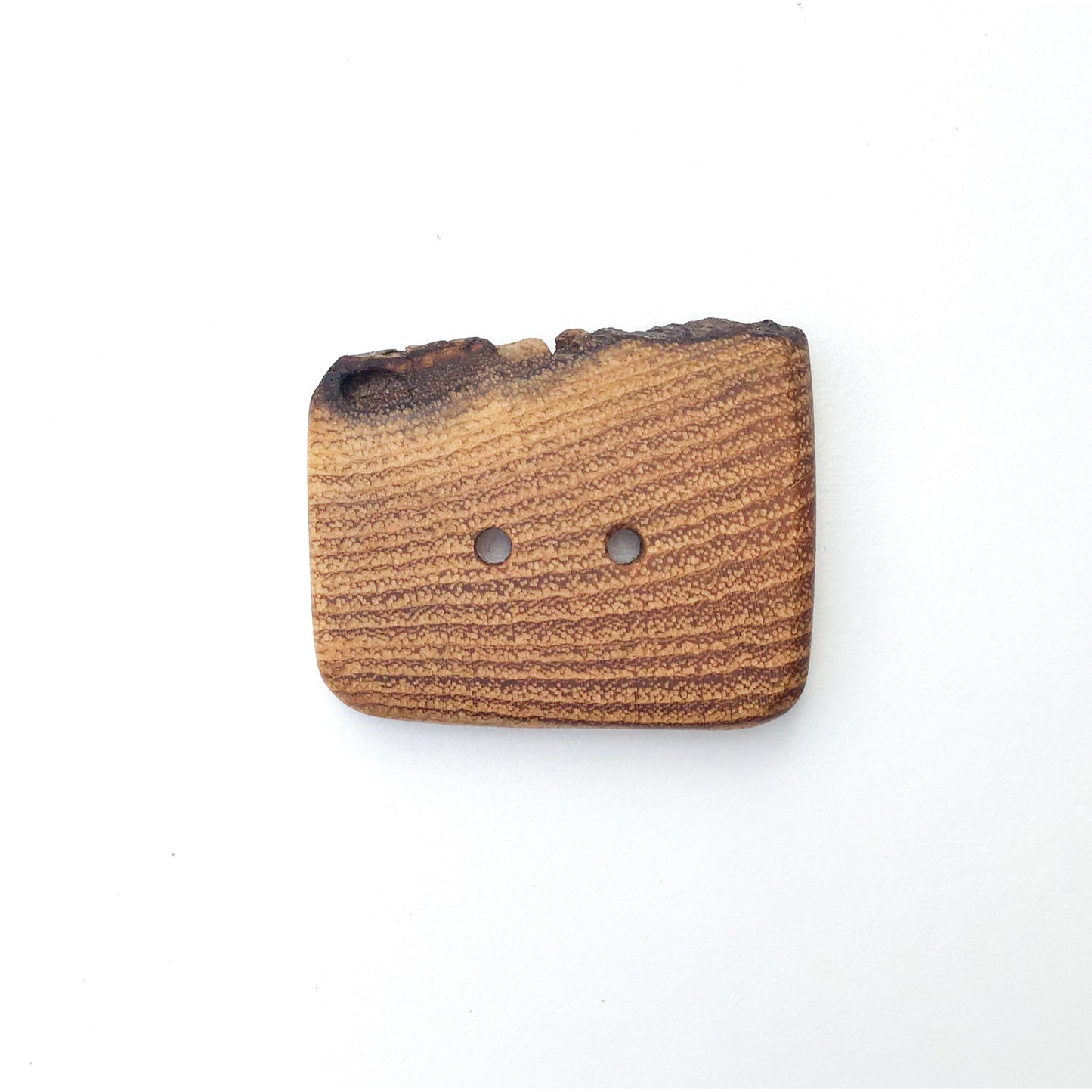 Live Edge Black Locust Wood Button - 1 5/8" x 1 1/4" Large Wooden Button