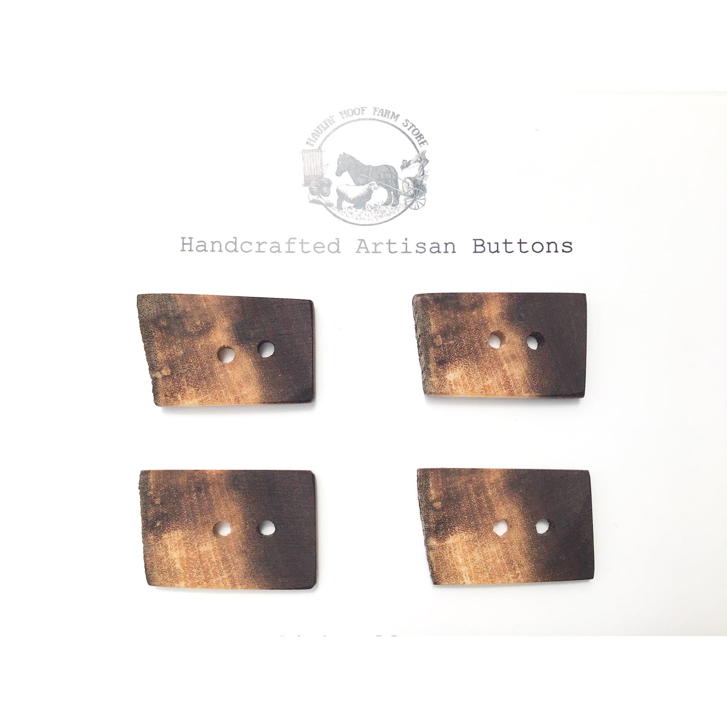Rustic Black Walnut Wood Buttons - Live Edge Black Walnut Buttons - 13/16" x 1 1/8" - 4 Pack