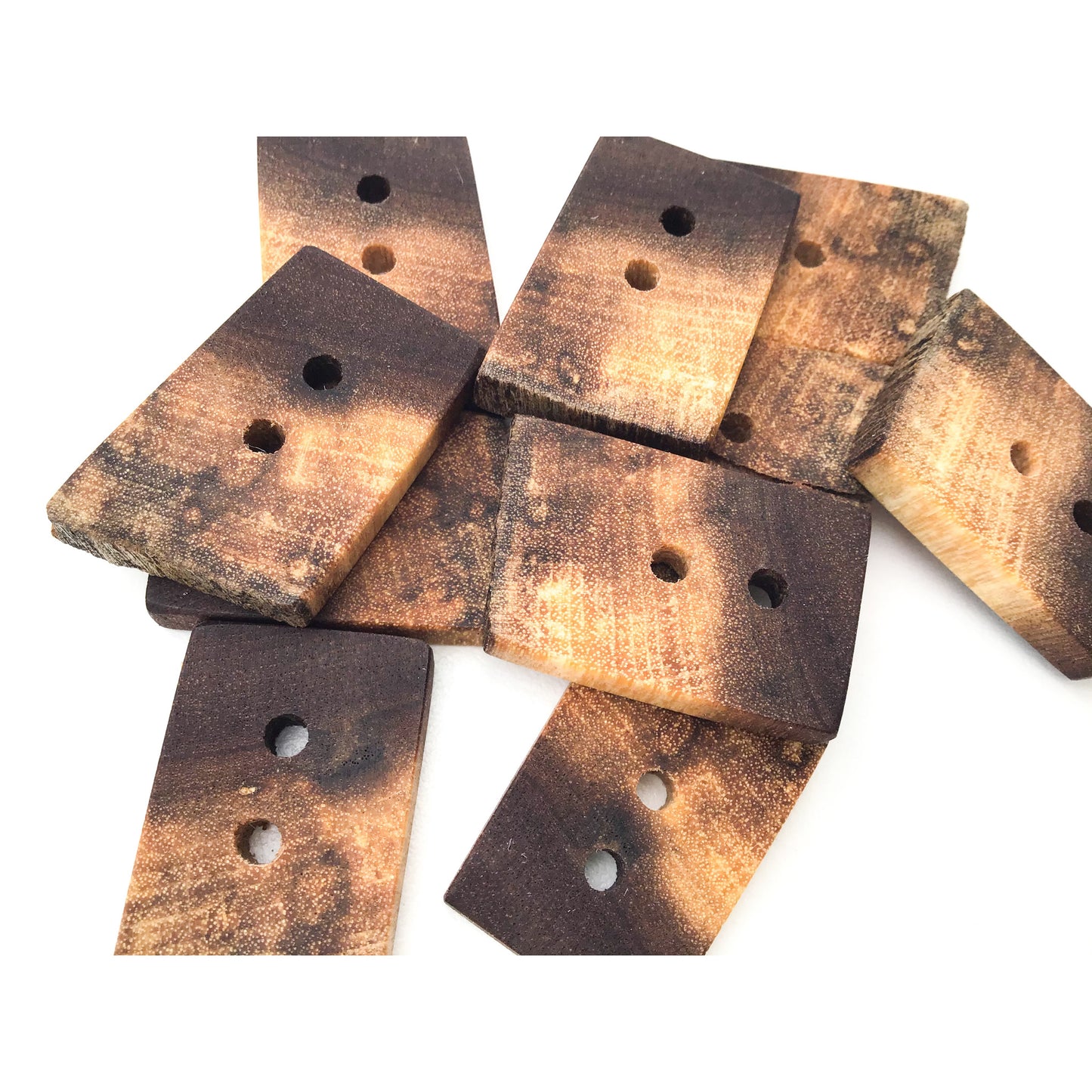 Rustic Black Walnut Wood Buttons - Live Edge Black Walnut Buttons - 1 3/16" x 1 3/8"