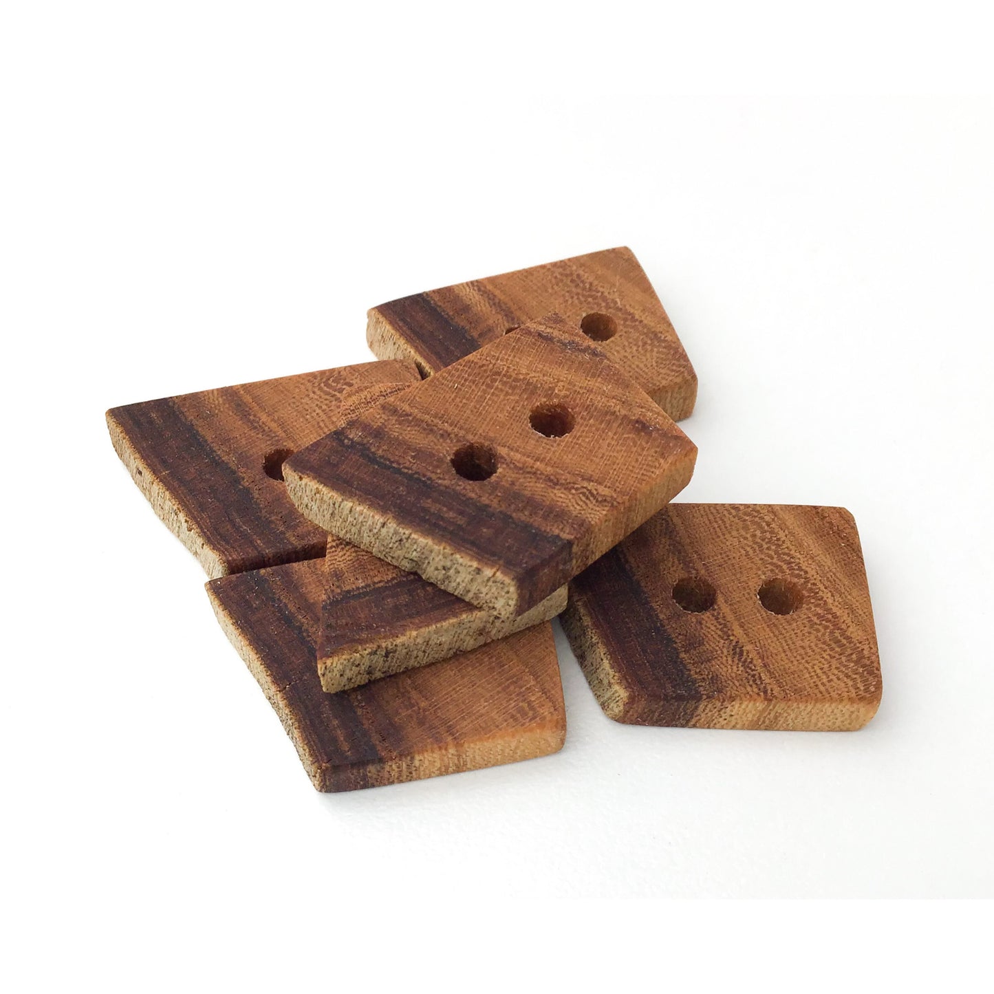 Rustic American Elm Wood Buttons - Live Edge American Elm Buttons -  5/8" x 7/8" - 6 Pack