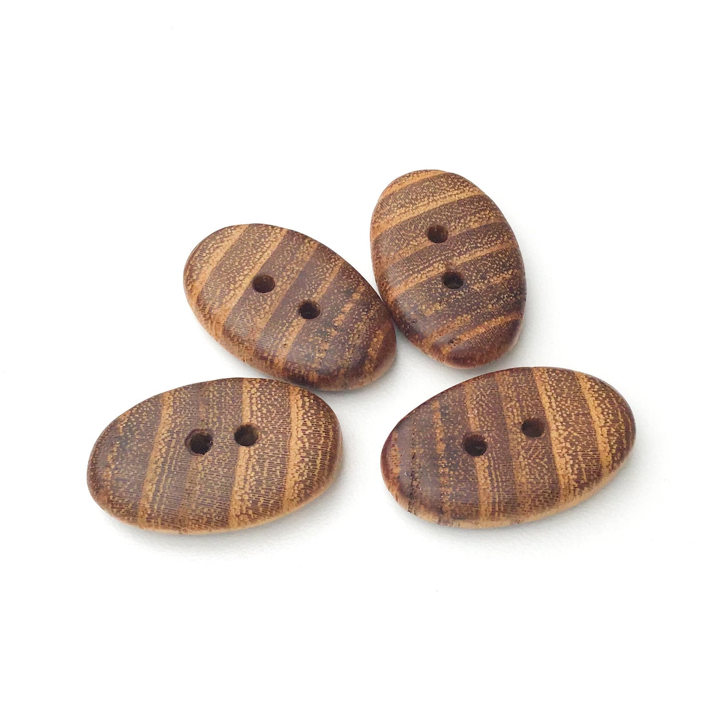 Black Locust Wood Buttons - Wooden Toggle Buttons - 3/4" X 1 3/16" - 4 Pack