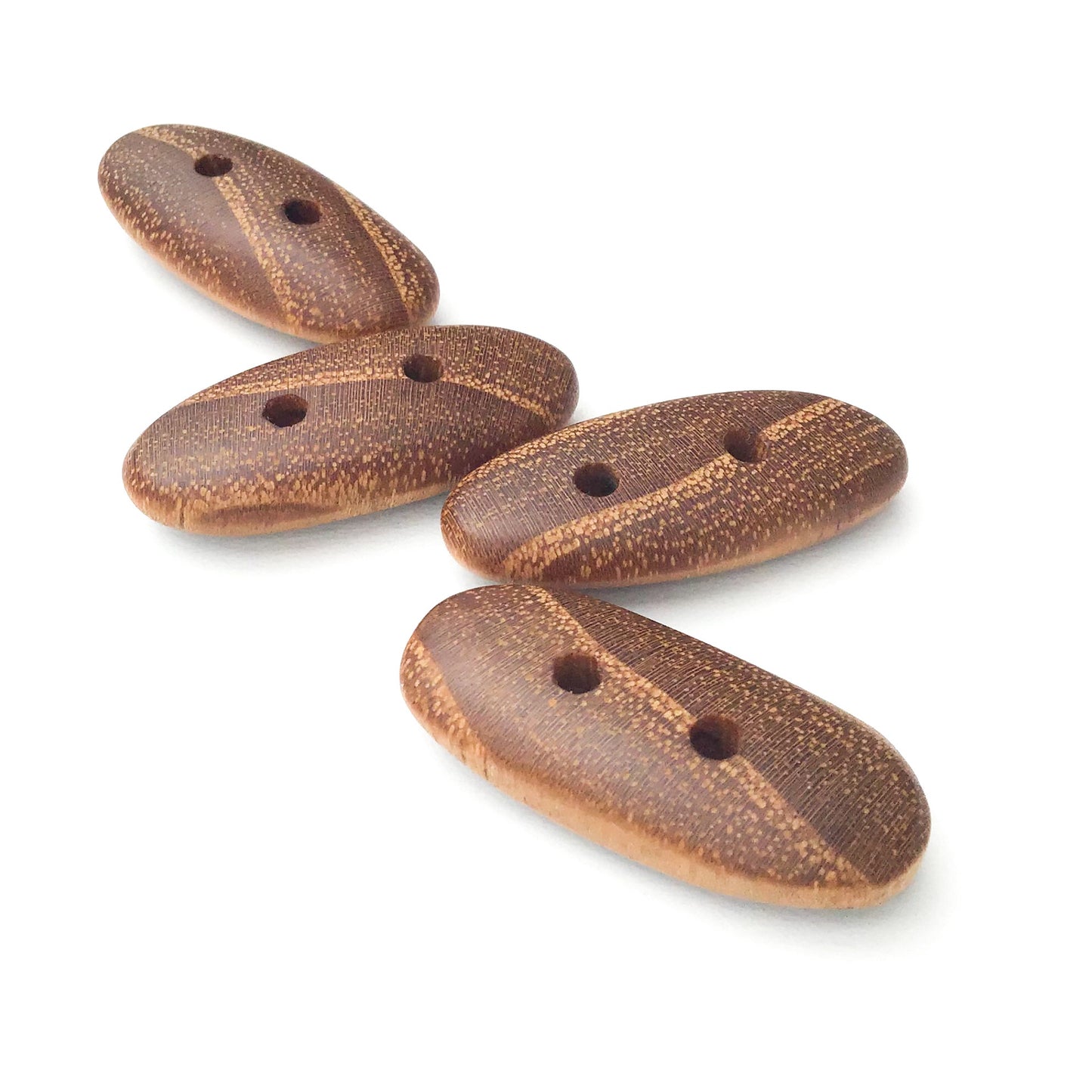 Black Locust Wood Buttons - Wooden Toggle Buttons - 5/8" X 1 3/8" - 4 Pack