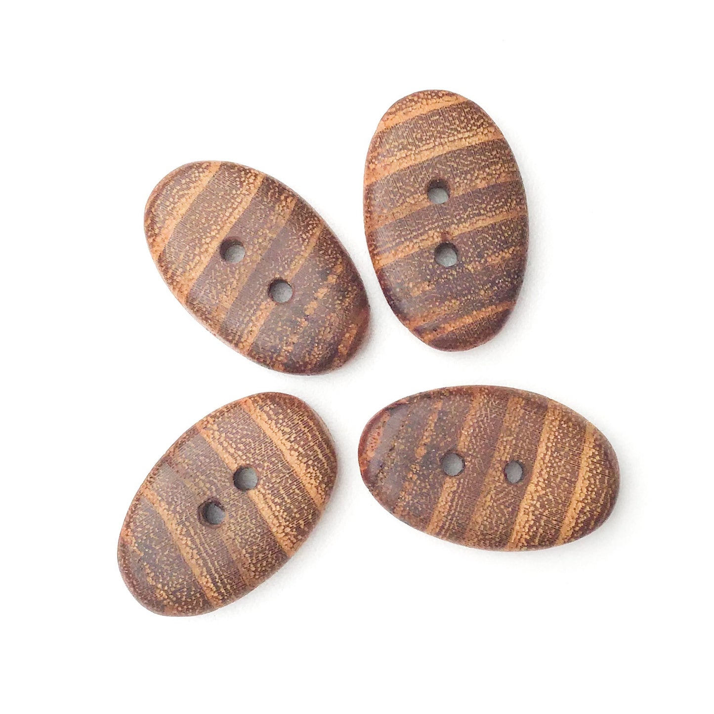 Black Locust Wood Buttons - Wooden Toggle Buttons - 3/4" X 1 3/16" - 4 Pack