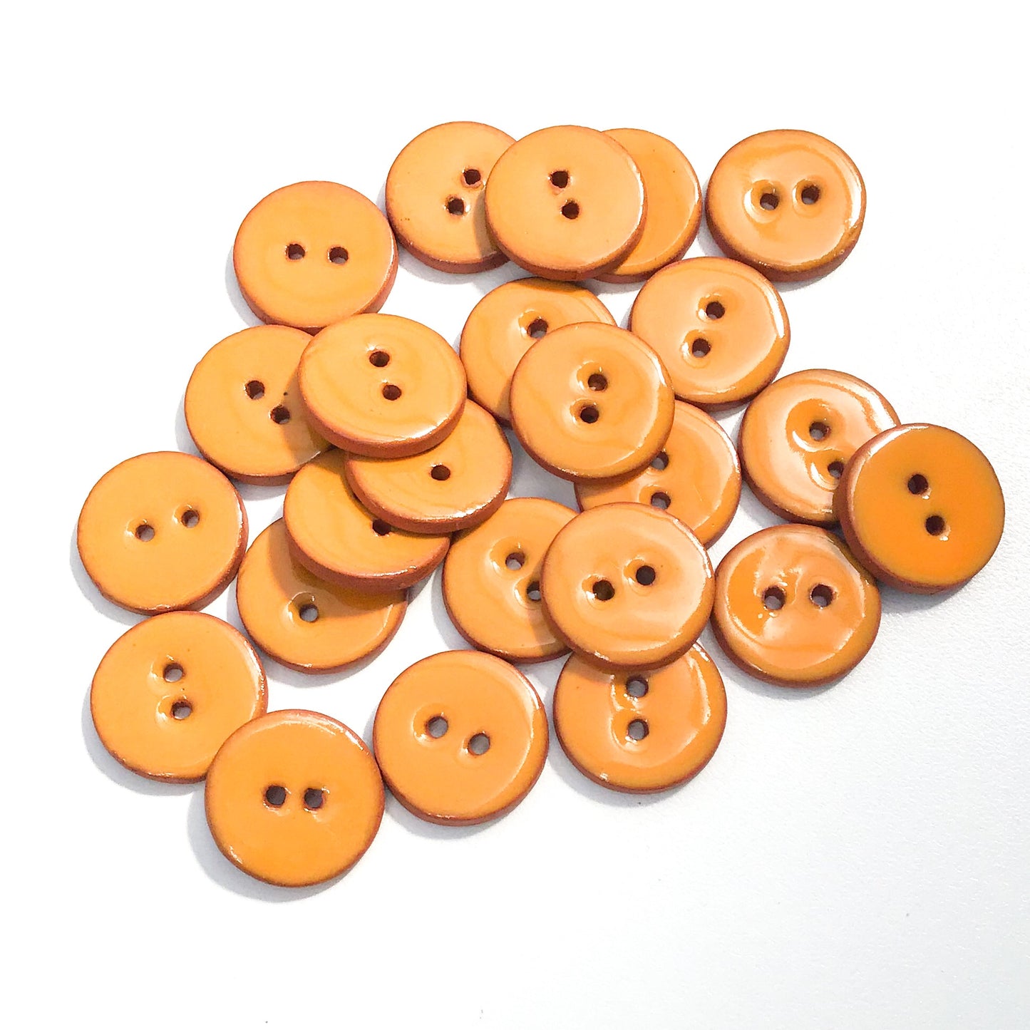 Orange Ceramic Buttons - Clay Buttons - 3/4" (ws-139)