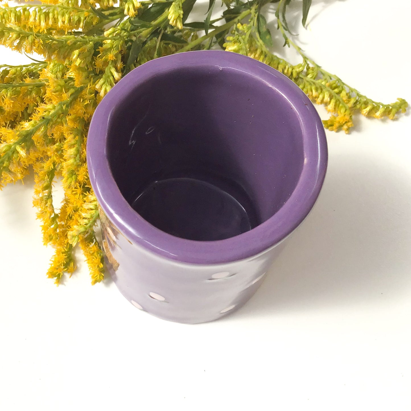 Purple Bud Vase - Pencil Holder - Decorative Ceramic Vessel