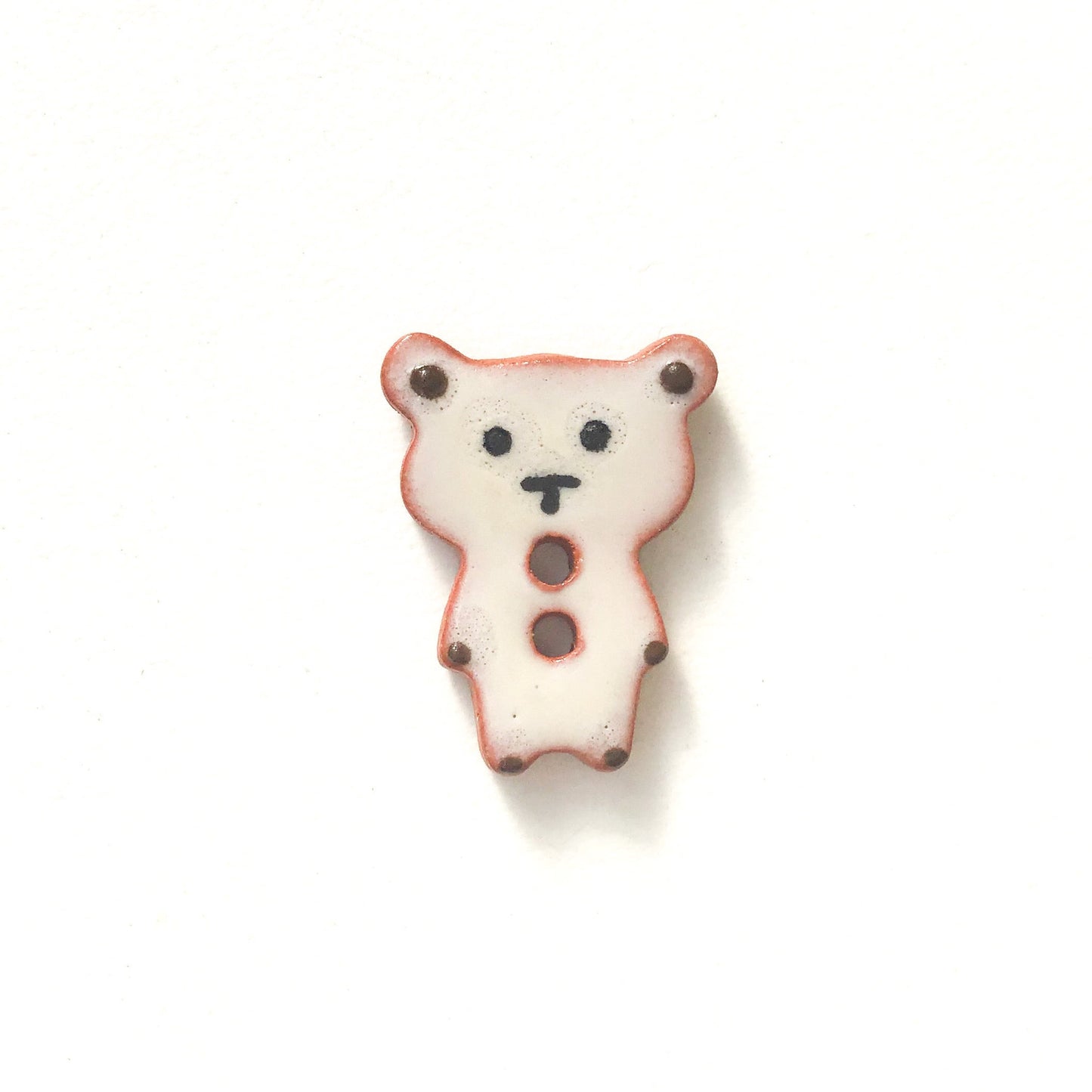(Wholesale Accounts Only) 5/8" x 3/4" Teddy Bear - flat - red clay