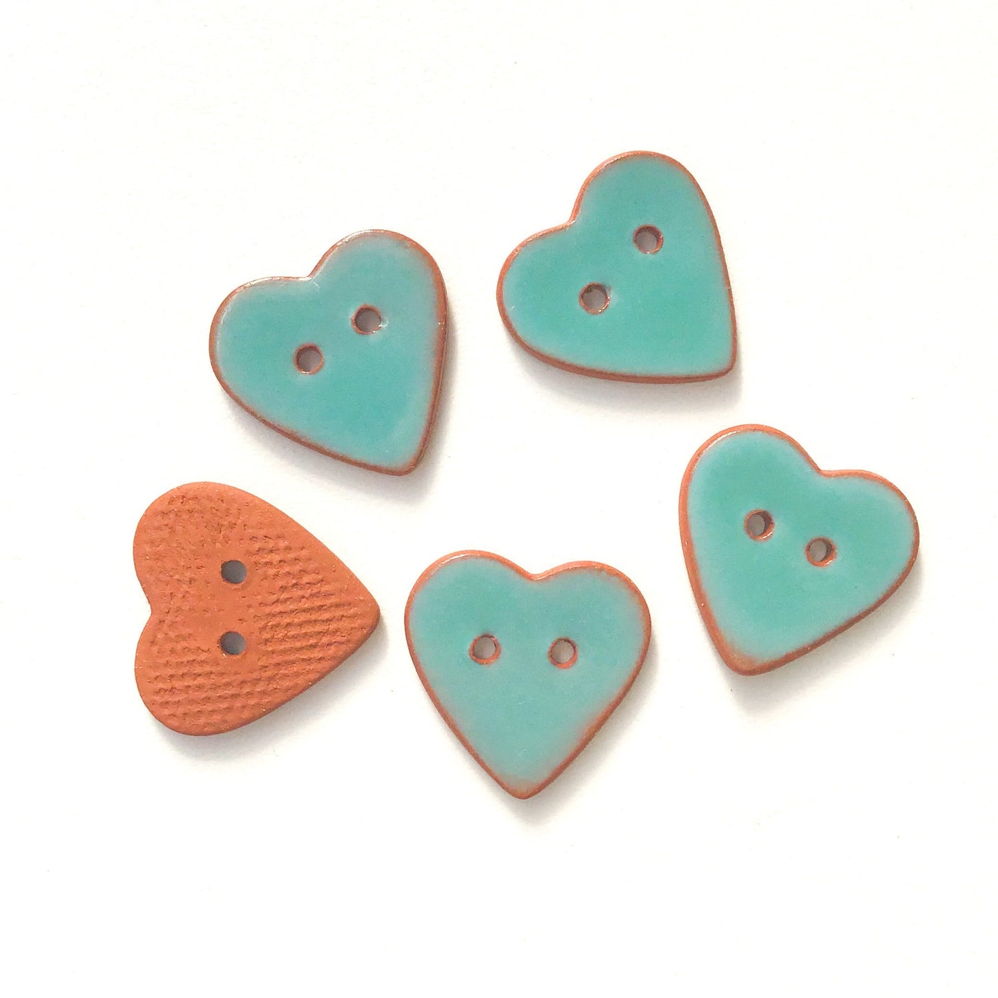 (Wholesale Accounts Only) 7/8" Heart - flat - red clay