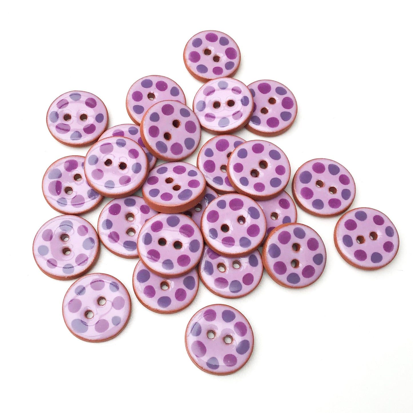 Purple Cobblestones Ceramic Buttons - Purple Clay Buttons - 3/4" (ws-169)