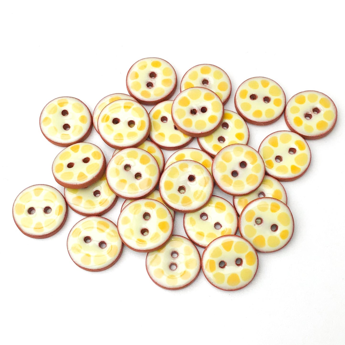 Yellow Cobblestones Ceramic Buttons - Yellow Clay Buttons - 3/4" (ws-279)