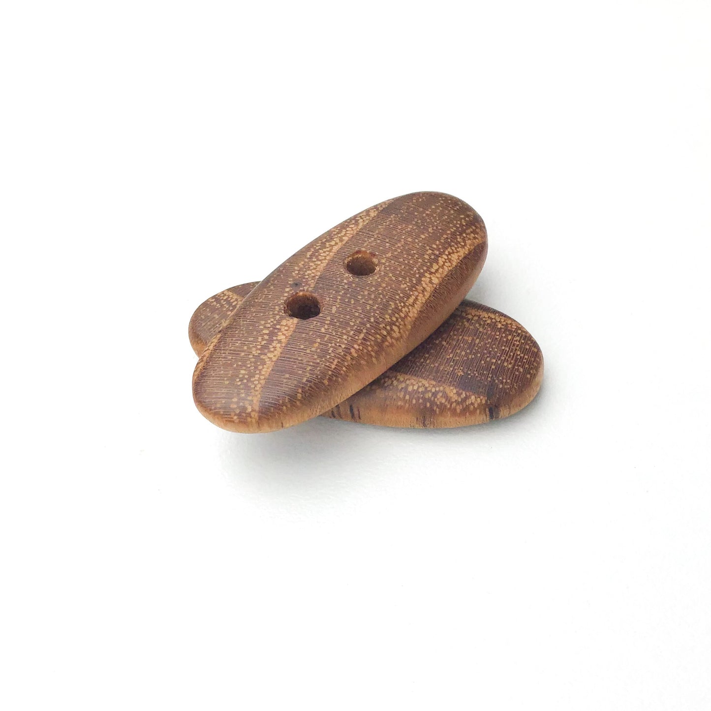 Black Locust Wood Buttons - Wooden Toggle Buttons - 5/8" X 1 7/16" - 2 Pack