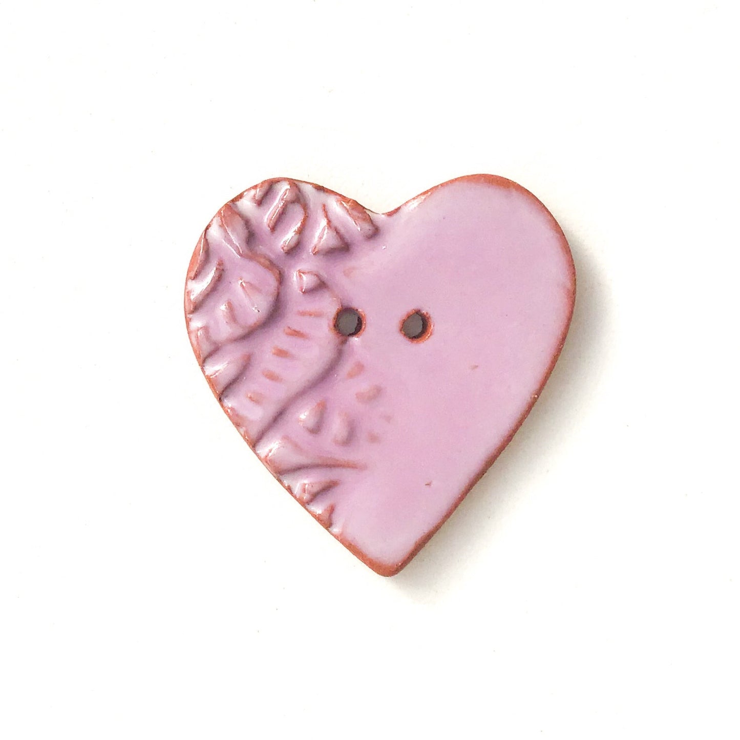 (Wholesale Accounts Only) 1 3/8" Stamped Heart - flat - red clay