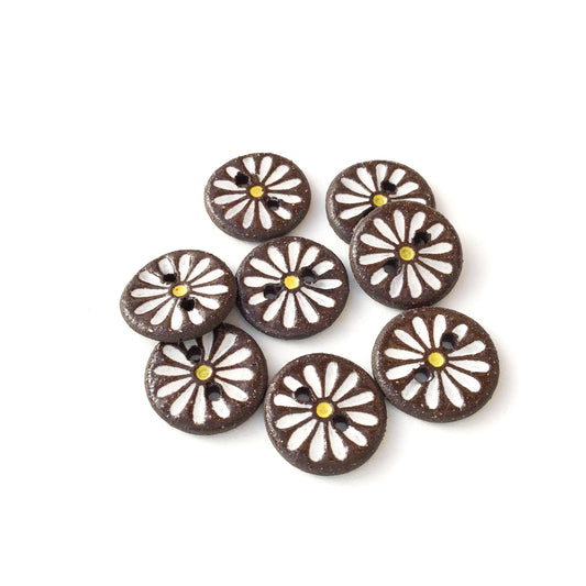 (Wholesale Accounts Only) 9/16" Daisy - round edge - black clay (ws-267)