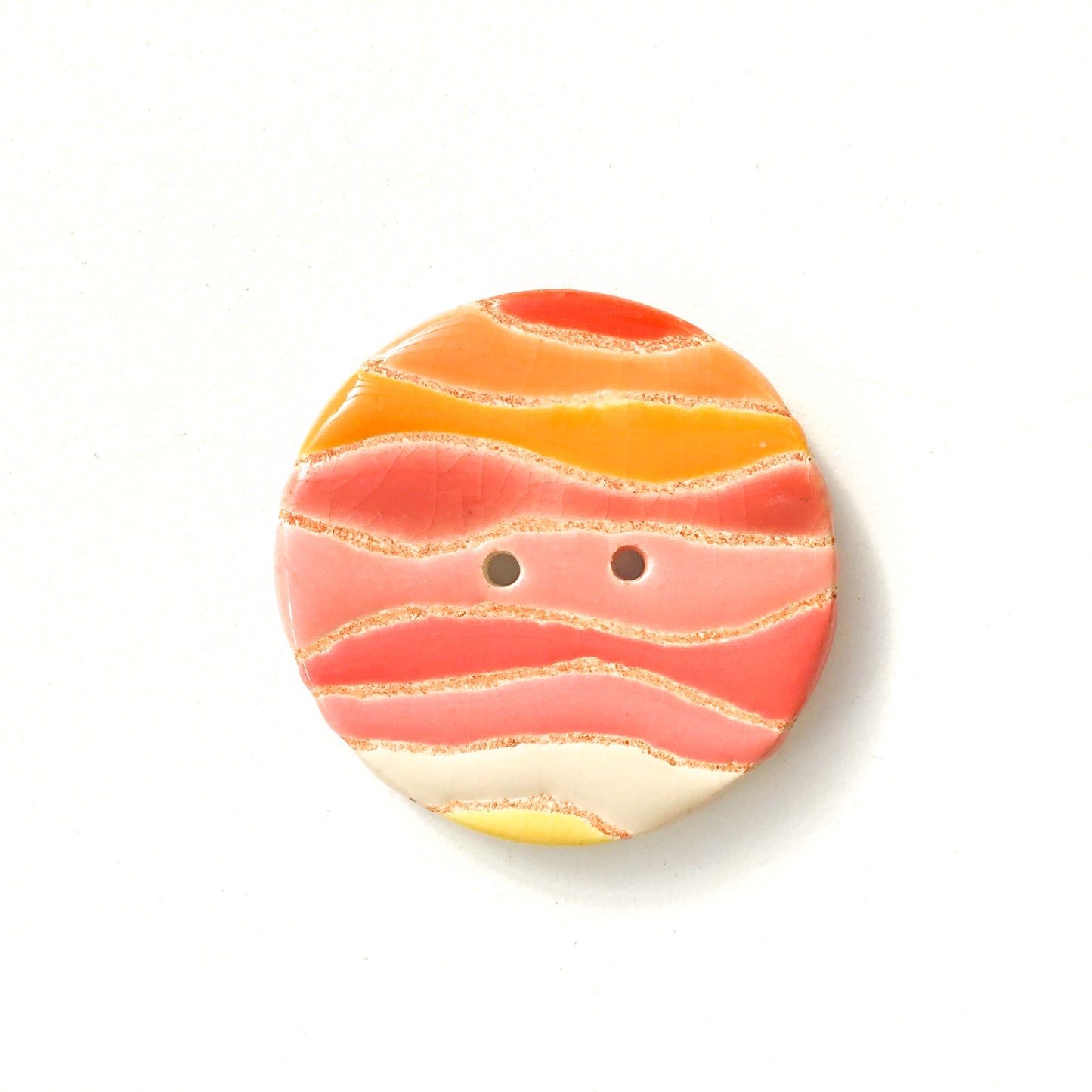 Colorful 'Waves' Quilted Buttons - Decorative Ceramic Buttons - 1 3/8"