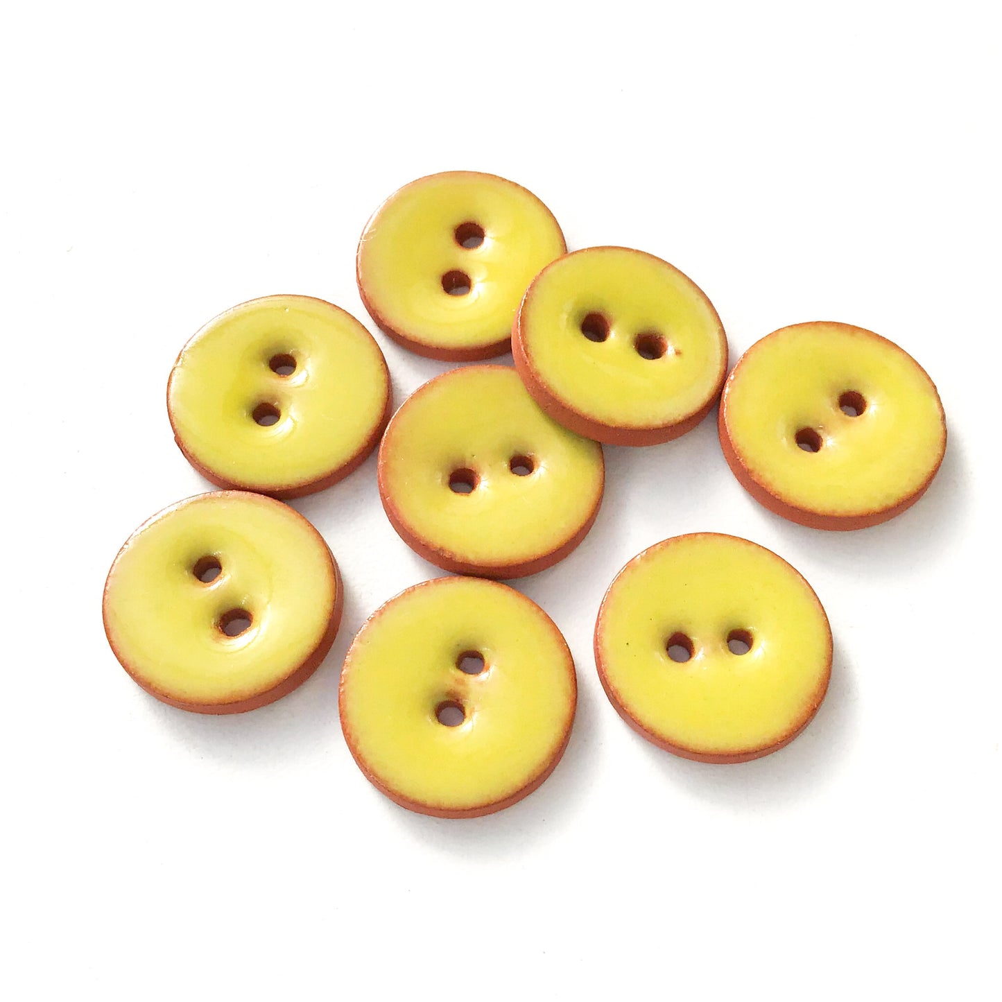 Chartreuse Ceramic Buttons - Clay Buttons - 5/8" - 9 Pack (ws-44)
