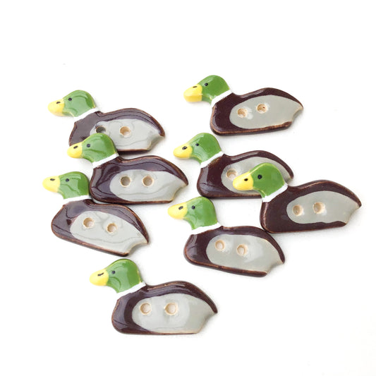 Mallard Duck Buttons - Ceramic Duck Buttons  (ws-125)
