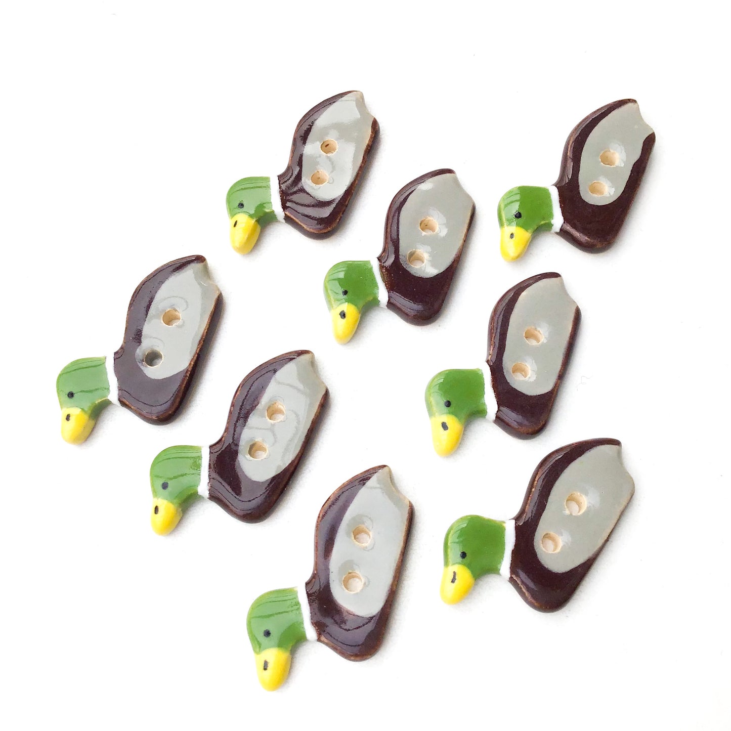 Mallard Duck Buttons - Ceramic Duck Buttons  (ws-125)