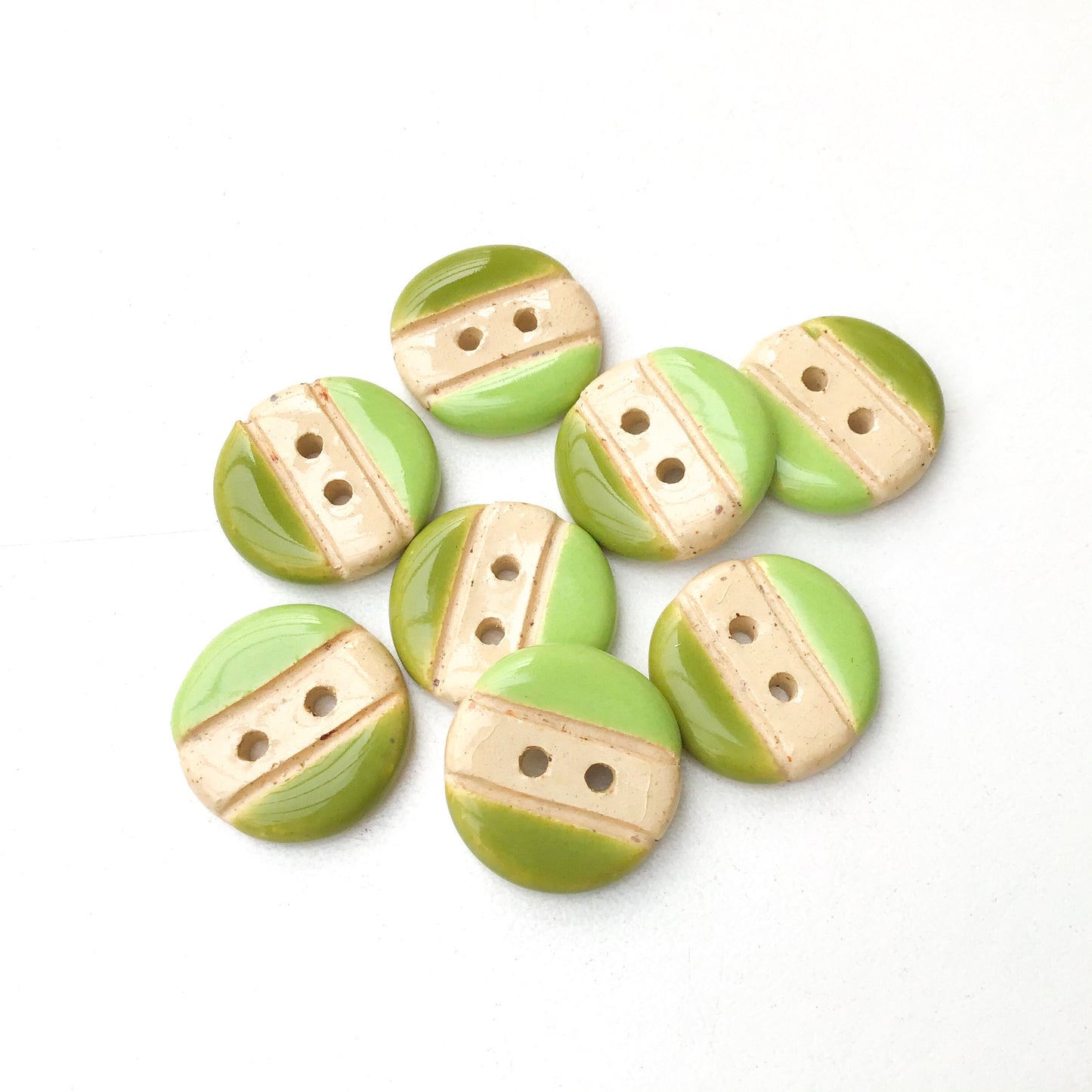 (Wholesale Accounts Only) 3/4" Olive & Lime - round - buff clay (ws-134)