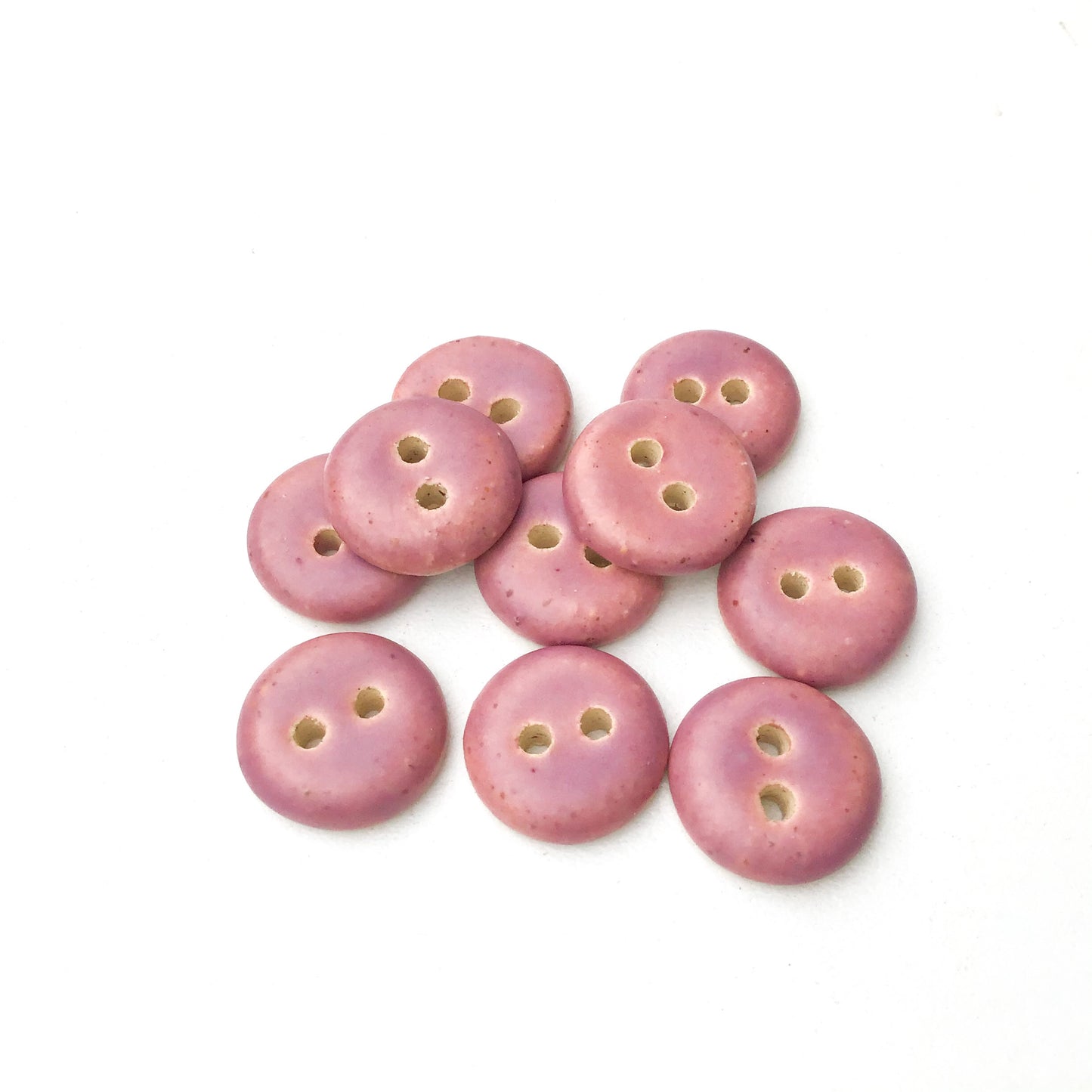 Matte Purple Ceramic Buttons - Purple Pottery Buttons - 9/16" - 10 Pack
