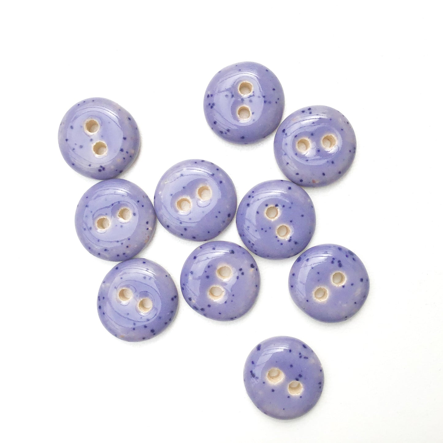 Speckled Purple Ceramic Buttons - Purple Clay Buttons - 9/16" - 10 Pack