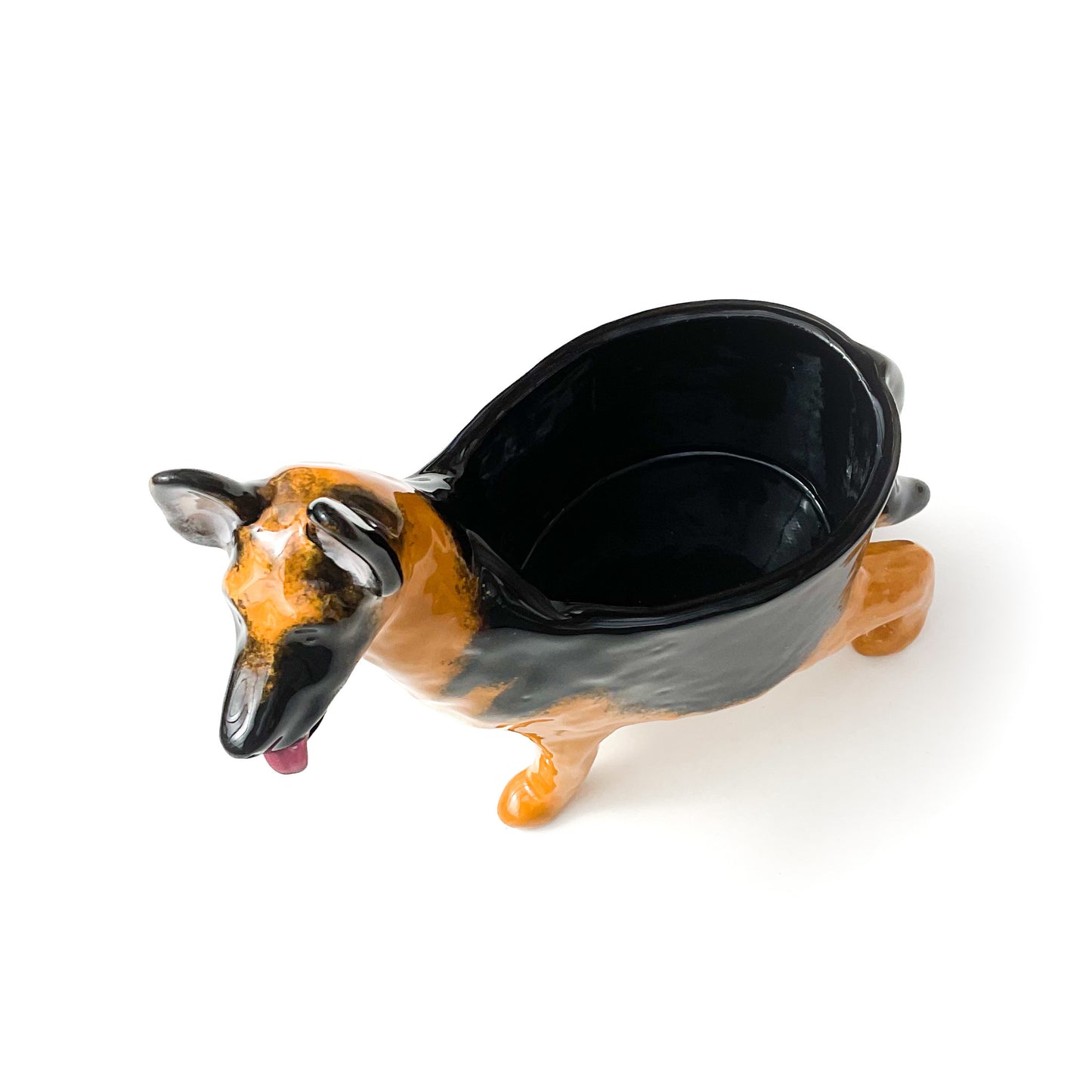 German Shepherd Dog Planter - Ceramic Dog Plant Pot