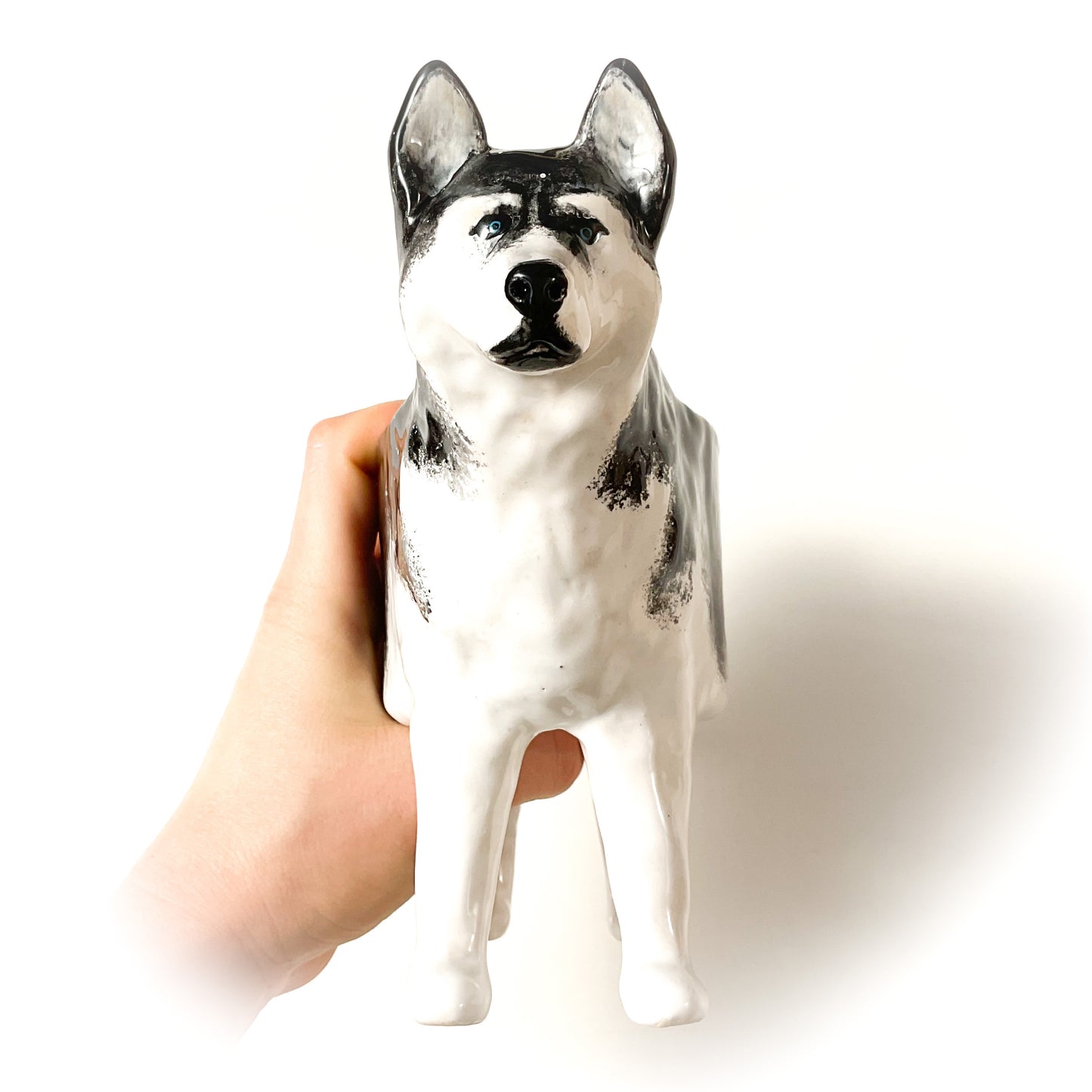 Husky Dog Planter - Ceramic Dog Plant Pot