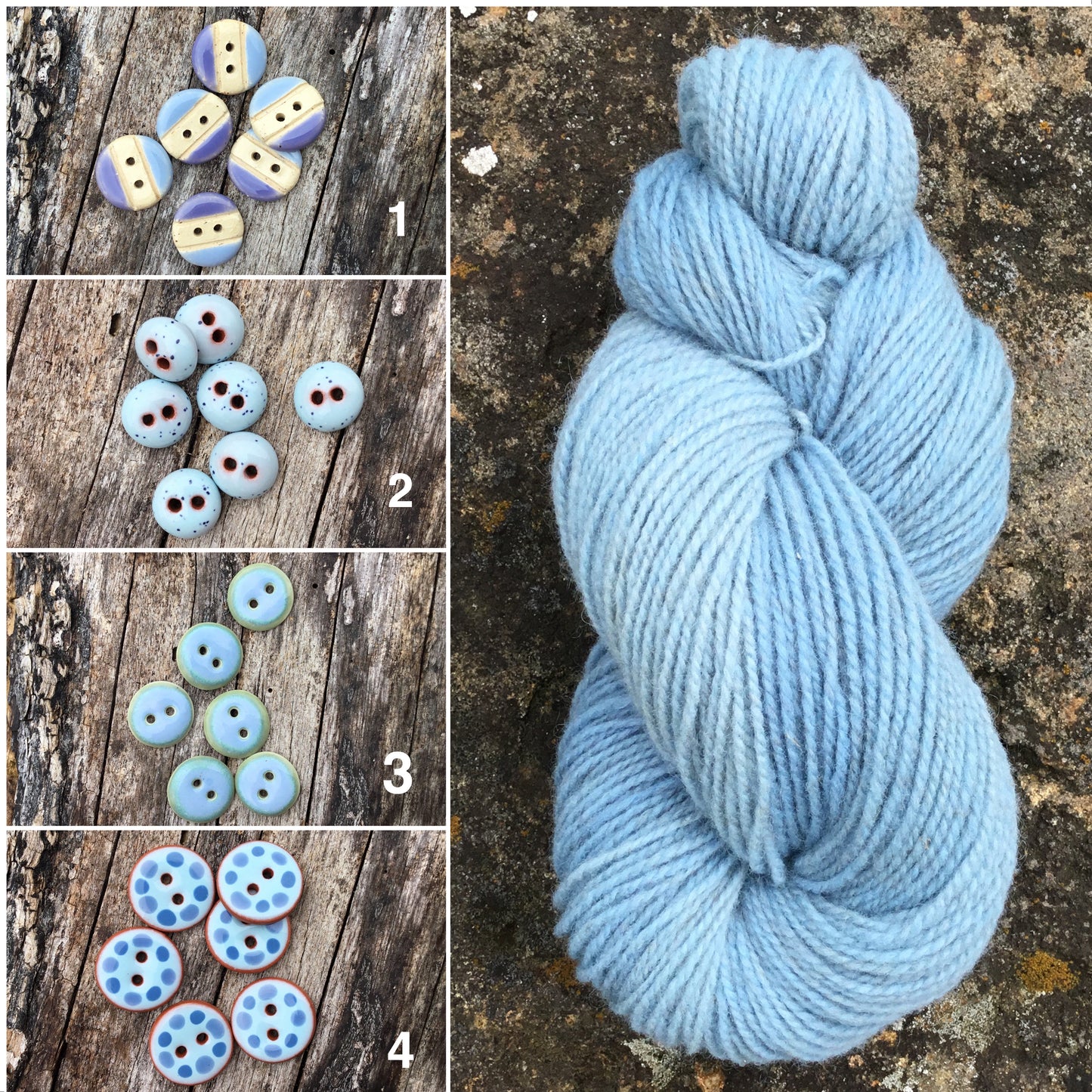 Soft Blue - DK Wool Yarn (80Merino 20Romney) 2 ply - 4 oz skeins