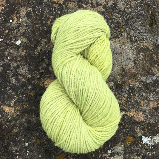 Soft Lime Green - DK Wool Yarn (80 Merino 20Romney) 2 ply - 4 oz skeins